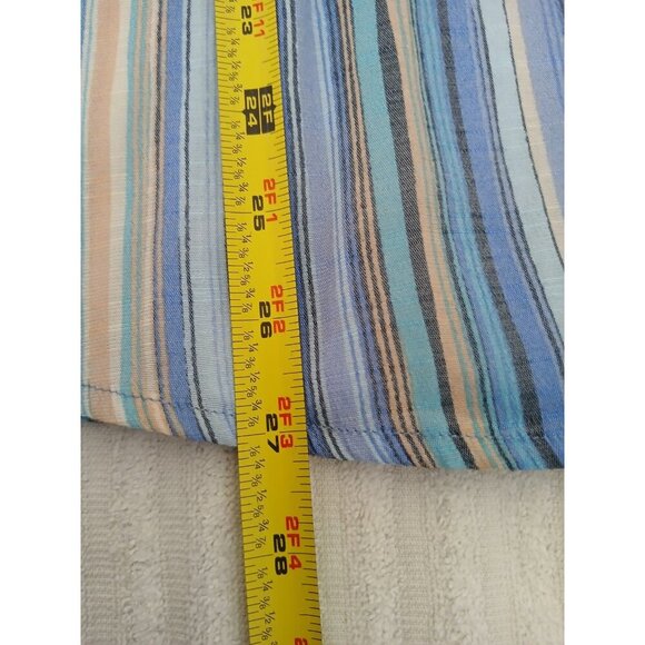 Cocomo Womens Blouse XL Blue Striped Flutter Sleeve Office Career Casual - Picture 11 of 15